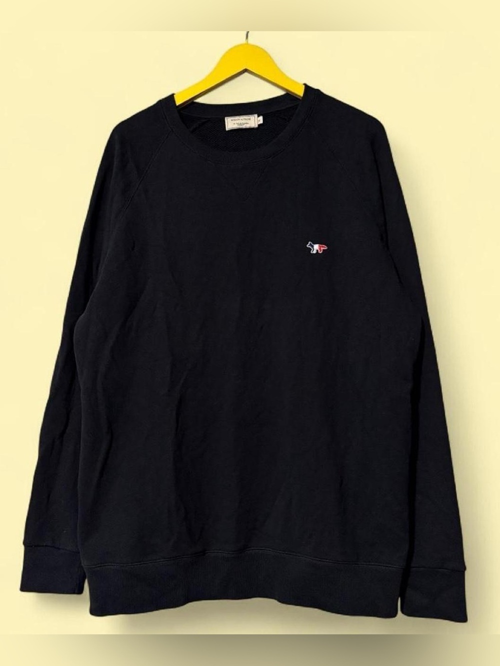 Maison Kitsuné black sweatshirt with red fox logo XL